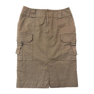 Ined Utility Cargo Skirt Women Size 11 Olive Green Good Vintage Y2K Streetwear